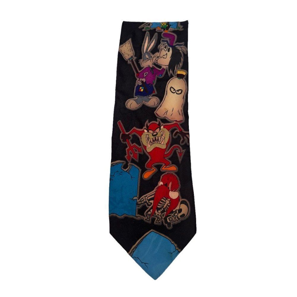 Looney Tunes Mania 1993 Vintage Halloween Ghost‎ / Devil Novelty Tie OS
